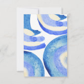 Moderne Abstrakte Art Blue Watercolor Hochzeit RSVP Karte (Rückseite)
