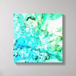 Moderne Abstrakte Art Blue Yellow Green Trendy Leinwanddruck