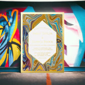 Moderne Abstrakte Art Liquide Malerei Hochzeit Gol Folieneinladung