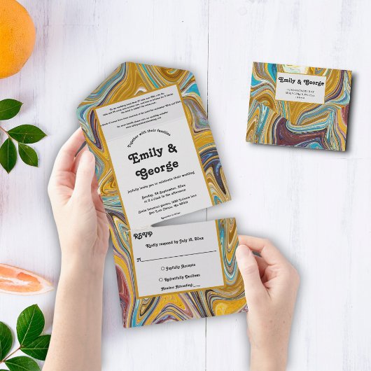 Moderne Abstrakte Art Ölgemälde All In One Einladung