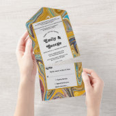 Moderne Abstrakte Art Ölgemälde All In One Einladung (Abreißen)