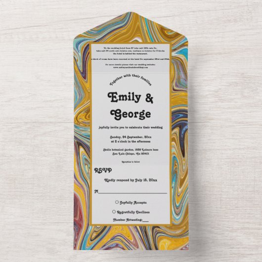 Moderne Abstrakte Art Ölgemälde All In One Einladung (Innen Boden)