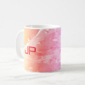 Moderne Abstrakte Art Rosa Lila Vorlage Kaffeetasse (Vorderseite Links)