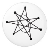 Moderne Abstrakte Atomic MCM MOD Star Art Keramikknauf (Vorderseite)