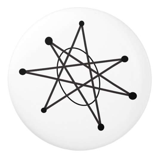 Moderne Abstrakte Atomic MCM MOD Star Art Keramikknauf (Vorderseite)