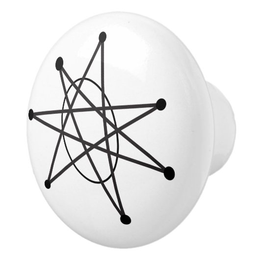 Moderne Abstrakte Atomic MCM MOD Star Art Keramikknauf (Rechts)