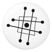 Moderne Abstrakte Atomkunst des Mitteljahrhunderts Keramikknauf (Vorderseite)