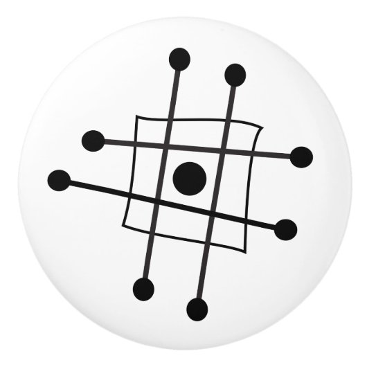 Moderne Abstrakte Atomkunst des Mitteljahrhunderts Keramikknauf (Vorderseite)