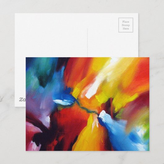 Moderne Abstrakte Ausdrucks-Malvorlage Postkarte (Vorne/Hinten)