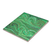 Moderne Abstrakte Avocado Green Marble Wirbel Fliese (Seite)