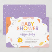 Moderne Abstrakte Babydusche Einladung (Vorne/Hinten)