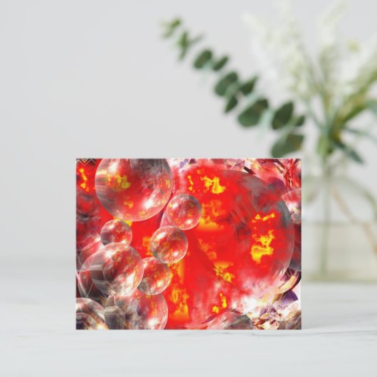 Moderne Abstrakte Balls & Feuer Postkarte (Stehend Vorderseite)