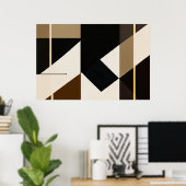 Moderne abstrakte Bauhaus-Inspiration Poster (Heimbüro)