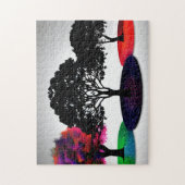 Moderne Abstrakte Bäume mit weißem Hintergrund Puzzle (Vertikal)