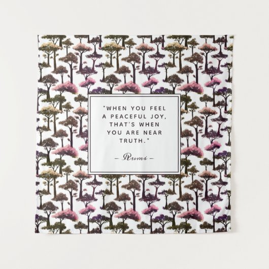 Moderne Abstrakte Baumkunst Inspiration Rumi Zitat Wandteppich (Vorderseite)