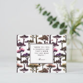 Moderne Abstrakte Baumkunst Inspiriere Friedensang Postkarte (Stehend Vorderseite)