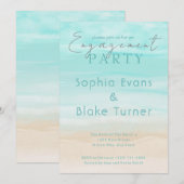 Moderne Abstrakte Beach Wedding Party Einladung (Vorne/Hinten)