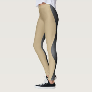 Moderne abstrakte Beige-Schwarze Leggings Stylis