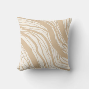 Moderne Abstrakte Beige Tan Streifen Kissen