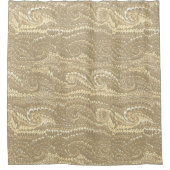 Moderne, Abstrakte Beige Wirbel - Marmormuster Duschvorhang (Vorderseite)