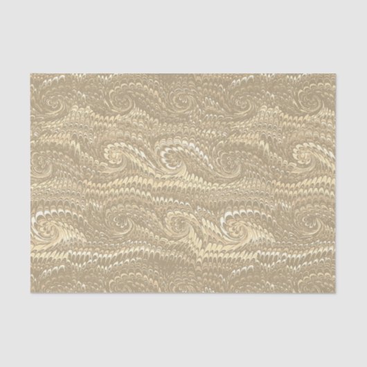Moderne, Abstrakte Beige Wirbel - Marmormuster Seidenpapier (Vorderseite)