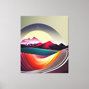 Moderne Abstrakte Bergwelt Minimalistisch Leinwanddruck
