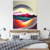 Moderne Abstrakte Bergwelt Minimalistisch Leinwanddruck (Insitu (Schlafzimmer))