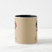 Moderne abstrakte Bernedoodle-Porträt - Geometrisc Tasse (Zentrum)