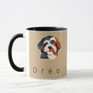 Moderne abstrakte Bernedoodle-Porträt - Geometrisc Tasse