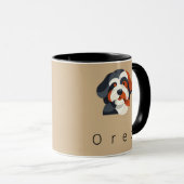 Moderne abstrakte Bernedoodle-Porträt - Geometrisc Tasse (VorderseiteRechts)