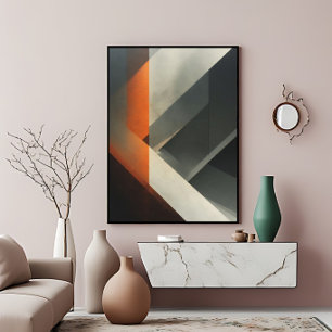 Moderne Abstrakte Beton Orange Akzent Poster