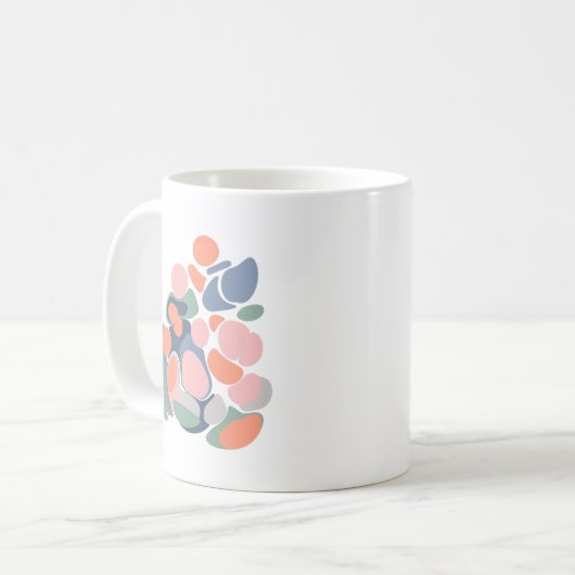 Moderne Abstrakte Bio Formen Kunst, Dichtung und M Kaffeetasse (Vorderseite Links)