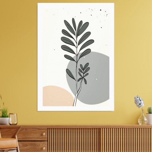 Moderne abstrakte Blätter Leinwanddruck (Insitu (Wohnzimmer))