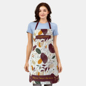 Moderne Abstrakte Blätter mit Personalisiertem Nam Schürze (Getragen)