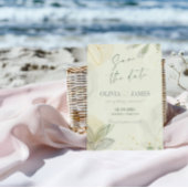 Moderne Abstrakte Blätter Save the Date Hochzeitka Einladung