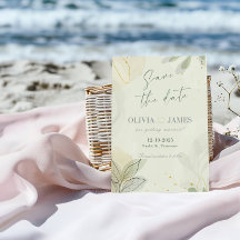 Moderne Abstrakte Blätter Save the Date Hochzeitka