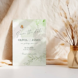 Moderne Abstrakte Blätter Save the Date Hochzeitka Einladung