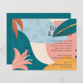 Moderne Abstrakte Blätter Tropische Hochzeit einla (Vorne/Hinten)