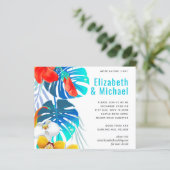 Moderne Abstrakte Blätter Tropische Hochzeit einla (Stehend Vorderseite)