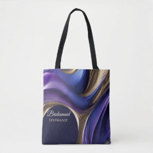 Moderne Abstrakte-Blau Lila Gold-Brautjungfer- Tasche