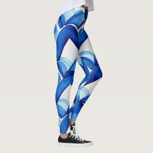Moderne Abstrakte blaue Aquarellfarben-Leggings Leggings