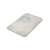 Moderne Abstrakte Blaue Creme Badematte (Schrägansicht)