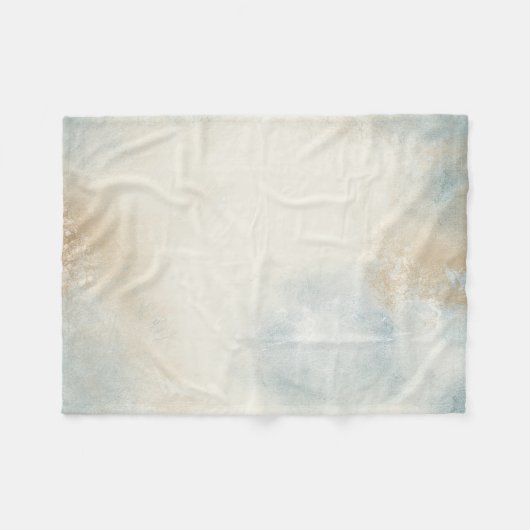 Moderne Abstrakte Blaue Creme Fleecedecke (Vorderseite (Horizontal))