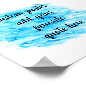 Moderne abstrakte blaue Farbgestaltung ergänzen Ih Poster (Ecke)