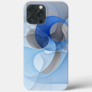 Moderne abstrakte blaue graue Fractal-Kunstgrafik Case-Mate iPhone Hülle