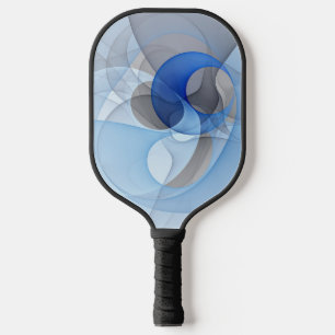 Moderne abstrakte blaue graue Fractal-Kunstgrafik Pickleball Schläger
