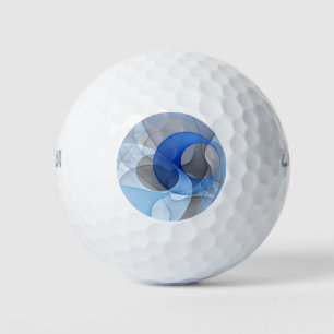 Moderne abstrakte blaue graue fraktale Kunstgrafik Golfball