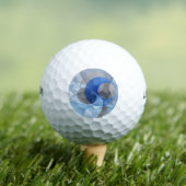 Moderne abstrakte blaue graue fraktale Kunstgrafik Golfball (Insitu T-Shirt)