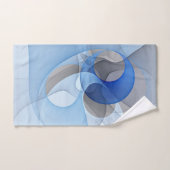 Moderne abstrakte blaue graue fraktale Kunstgrafik Handtuch (Handtuch)