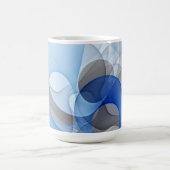 Moderne abstrakte blaue graue fraktale Kunstgrafik Kaffeetasse (Mittel)